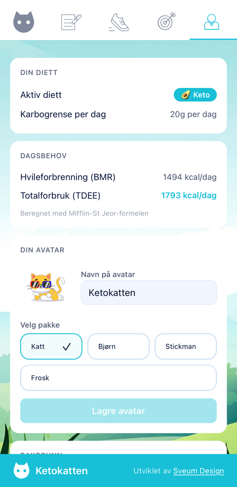 Settings and avatar customization